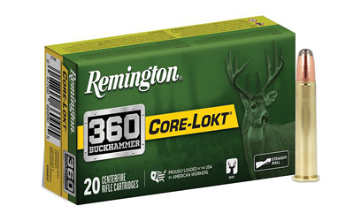 Remington - Remington Core-Lokt 360 Buckhammer 180-Grain Soft Point Ammunition – 20 Rounds per Box