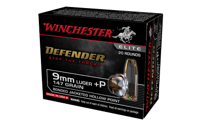Winchester Ammunition - Winchester Ammunition Defender 9mm 147 Grain Hollow Point - 20 Rounds