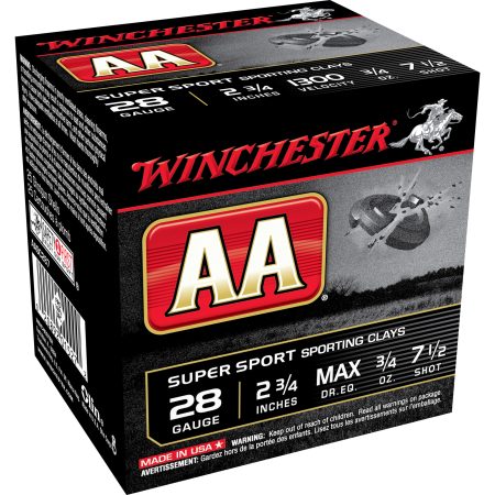 Winchester Ammunition - Winchester Ammunition AA Supersport Sporting Clay 28 Gauge Shotshells, 3/4 oz #7.5 - 25 Rounds per Box