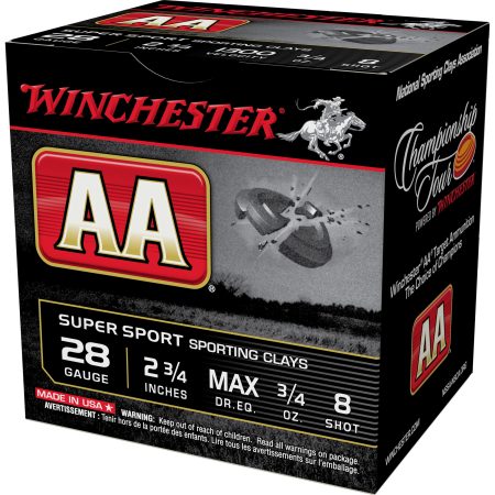 Winchester Ammunition - Winchester Ammunition AA 28 Gauge Shotshells, 3/4 oz #8, 25 Rounds per Box