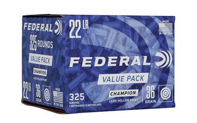 Federal - Federal 22LR Lead Hollow Point Ammunition – 36 Grain, 325 Rounds per Box