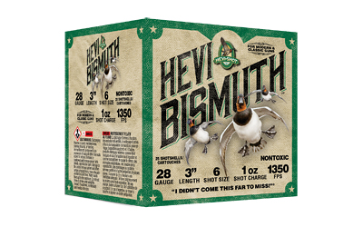 HEVI-Shot - HEVI-Shot HEVI-Bismuth 28 Gauge Shotgun Shells – 1 oz #6 Shots, 25/Box