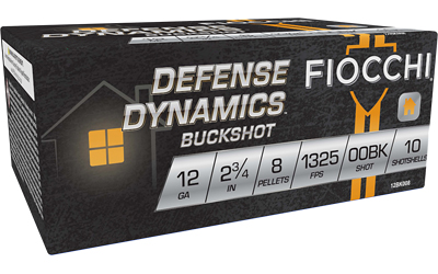 Fiocchi Ammunition - Fiocchi Defense Dynamics 12 Gauge 2 3/4 Inch 00 Buckshot - 8 Pellets, 10 Rounds per Box