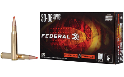 Federal - Federal Fusion Tipped 30-06 Springfield 180 Grain Polymer Tip Rifle Ammo, Box of 20