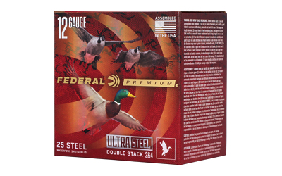 Federal - Federal Premium Ultra Steel 12 Gauge 3-Inch Steel Shot Shells – 1 1/4 oz, #2 and #4 Pellets, 25 Rounds per Box