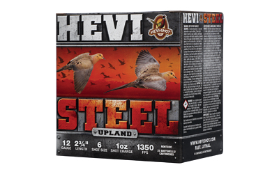 HEVI-Shot - HEVI-Shot Hevi-Steel Upland 12-Gauge Steel Shot, No. 6, 25 Rounds per Box