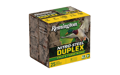 Remington - Remington Nitro Steel Duplex 12 Gauge Shotgun Shells – 25 Rounds, Steel Shot for Waterfowl Hunting