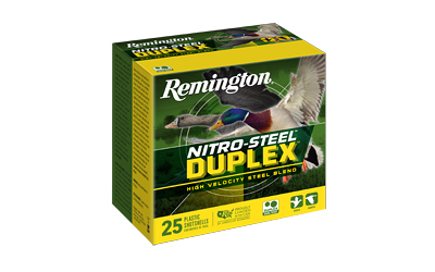 Remington - Remington Nitro Steel Duplex 12 Gauge Steel Shot Shells – #2 and #4, 25 Rounds per Box