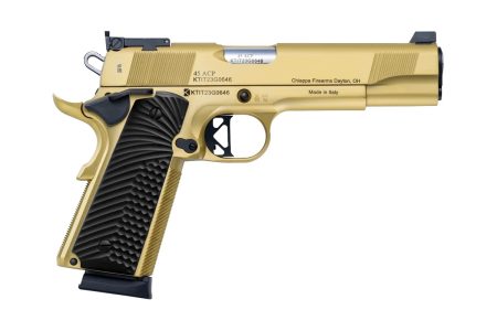 Chiappa Firearms - Chiappa Firearms 1911 Empire .45 ACP Semi-Auto Pistol with Gold PVD Finish and Target Adjustable Sights