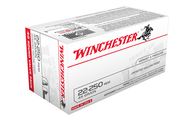 Winchester Ammunition - Winchester Ammunition USA 22-250 Remington Varmint 45 Grain Hollow Point Ammunition - 40 Rounds per Box