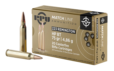 Prvi Partizan - Prvi Partizan PPU Match .223 Remington 75 Grain Boat Tail Hollow Point Ammunition