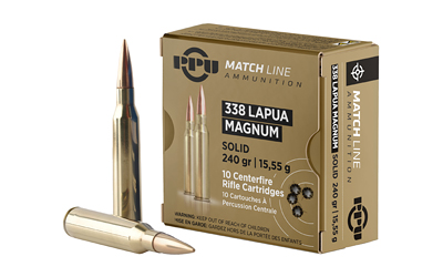 Prvi Partizan - Prvi Partizan PPU Match Line 338 Lapua Magnum 240-Grain Full Metal Jacket Ammunition (10 Rounds per Box)