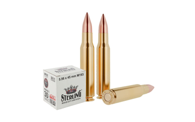 Sterling - Sterling 5.56 NATO M193 55-Grain Full Metal Jacket Ammunition - 30 Rounds Per Box, 1500 Rounds Per Case