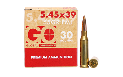 Global Ordnance - Global Ordnance GO197892005456 5.45x39mm 55 Grain FMJ Brass Rifle Ammunition (30 Rds per Box, 1350 Rds per Case)
