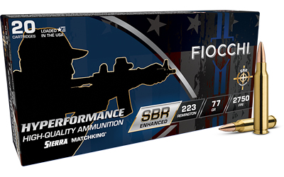 Fiocchi Ammunition - Fiocchi Ammunition Hyperformance SBR .223 Remington 77Gr Boat Tail Hollow Point