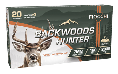 Fiocchi Ammunition - Fiocchi Ammunition Backwoods Hunter 7mm Remington Magnum 160-Grain Copper Bullets, 20 Rounds per Box