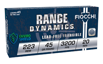 Fiocchi Ammunition - Fiocchi Ammunition Range Dynamics .223 Remington Frangible 45 Grain Centerfire Rifle Cartridges (20 Rounds per Box)