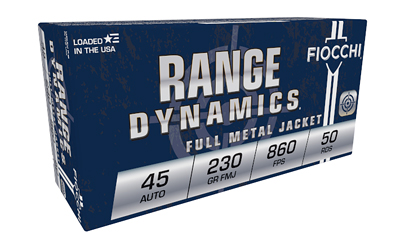 Fiocchi Ammunition - Fiocchi Ammunition F045A Range Dynamics .45 ACP 230-Grain FMJ Ammunition – 50 Rounds per Box