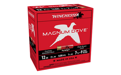 Winchester Ammunition - Winchester Ammunition Magnum Dove 12 Gauge Shotgun Shells, 1 1/4 oz, #7.5 & #9 Shot, 25 Rounds per Box