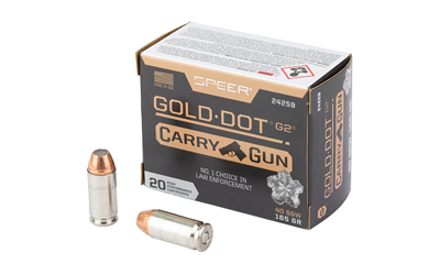 Speer Ammunition - Speer Gold Dot 40 S&W 165-Grain Hollow Point Self-Defense Ammunition - 20 Rounds per Box