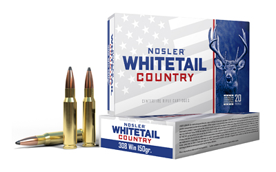 Nosler - Nosler Whitetail Country 308 Winchester 150 Grain Solid Base Ammunition - Box of 20