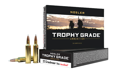 Nosler - Nosler Trophy Grade 22 Creedmoor 70 Grain AccuBond Ammunition - 20 Rounds