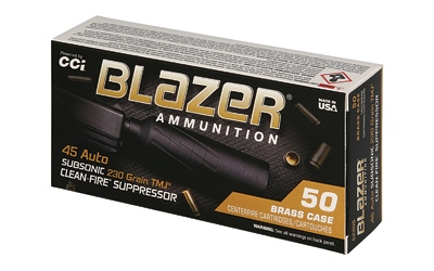 CCI Ammunition - CCI Ammunition Blazer Total Metal Jacket 45 ACP 230 Grain Subsonic Performance Ammo