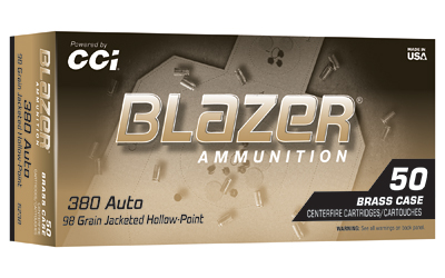 CCI Ammunition - CCI Ammunition Blazer Brass 380 ACP 98 Grain Hollow Point (50 Rounds)