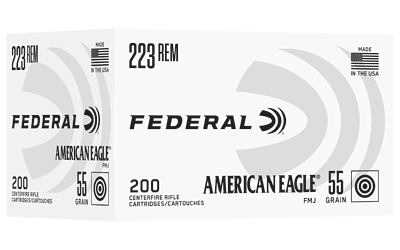 Federal - Federal American Eagle .223 Remington 55-Grain FMJ Ammunition, 200-Round Box