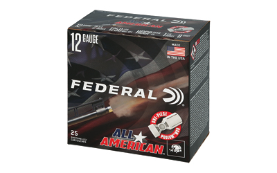 Federal - Federal All-American 12 Gauge 2.75-Inch Shotgun Shells, 1 1/8 Oz #8 Lead Pellets - 25 Rounds per Box