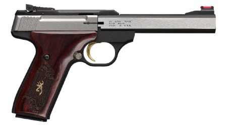 Browning - Browning Buck Mark Medallion .22 LR Semi-Auto Pistol with Stainless Barrel and Rosewood Grips