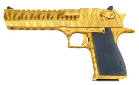 Magnum Research - Magnum Research Desert Eagle 44 Magnum Semi-Auto Pistol with Titanium Gold Tiger Stripes - Model DE44TG-TS