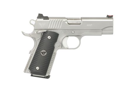Wilson Combat - Wilson Combat ACP 9mm Compact Semi-Auto Pistol with Stainless Finish and Eagle Claw Grips