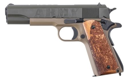 Auto-Ordnance - Thompson - Auto-Ordnance Thompson 1911A1 Army 250th Edition .45 ACP Semi-Auto Pistol with Custom Engraved Hardwood Grips
