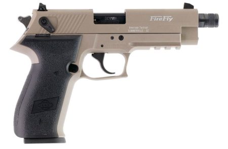 American Tactical Inc - American Tactical Inc GSG Firefly .22 LR Semi-Auto Pistol in Tan with 13+1 Capacity and Adjustable Rear Sights
