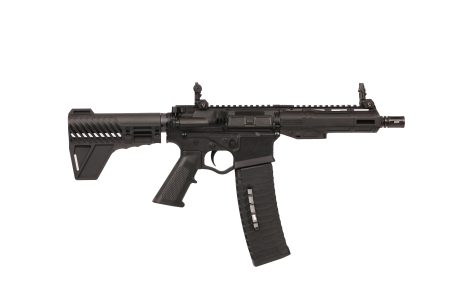 American Tactical Inc - American Tactical Inc Alpha Maxx 5.56 Semi-Auto Pistol with 60-Round Magazine and Flip Up Sights