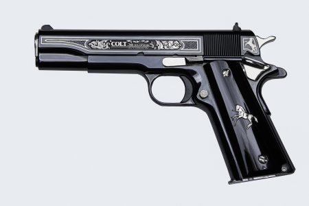 Colt - Colt 1911 Oscuro y Plata .38 Super Semi-Auto Pistol with Steel Frame and Silver Accents