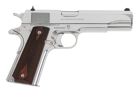 Colt - Colt Government 1991 Model .38 Super Bright Stainless Semi-Auto Pistol with 9-Round Magazine