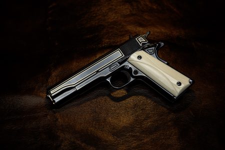 Colt - Colt Raymond J Wielgus 45 ACP Semi-Auto Pistol with 7-Round Magazine and Gold Accents