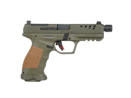 SAR Firearms - SAR Firearms SAR9 SOCOM 9mm Semi-Auto Pistol with OD Green Cerakote Finish and Interchangeable Grips