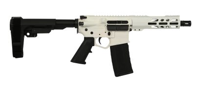 Wise Arms - Wise Arms WA-15B 300 AAC Blackout Semi-Auto Pistol with White Cerakote Finish and SBA3 Pistol Brace