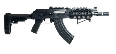 Zastava Arms USA - Zastava Arms USA ZPAP M92 7.62x39mm Semi-Auto Pistol with Krinkov Sights and Quad Rail Handguard